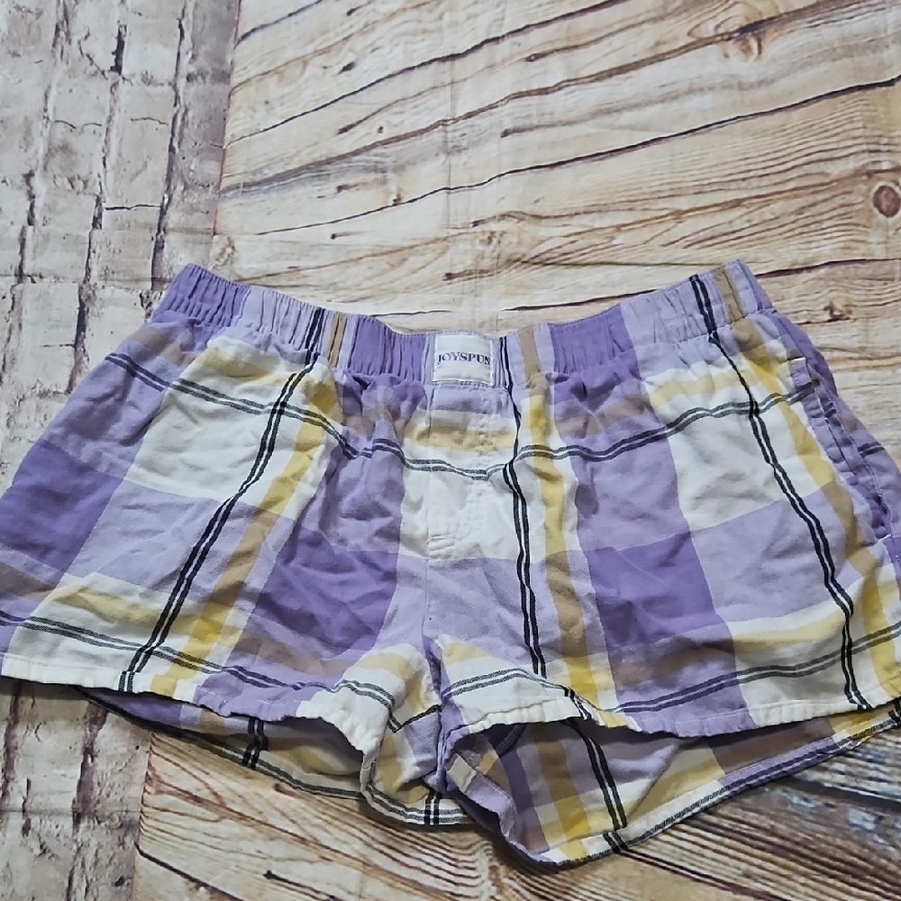 🔥Joyspun Women's Woven Pajama Boxer Shorts, 3'' Inseam, Size Medium